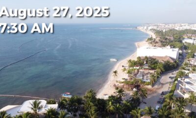 Daily Sargassum Sargasso Seaweed Report at Playa del Carmen, Mexico August 27, 2025