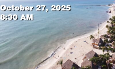 Daily Sargassum Sargasso Seaweed Report at Playa del Carmen, Mexico October 27, 2025