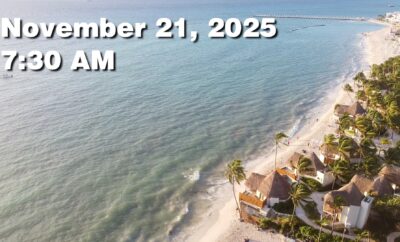 Daily Sargassum Sargasso Seaweed Report at Playa del Carmen, Mexico November 21, 2025